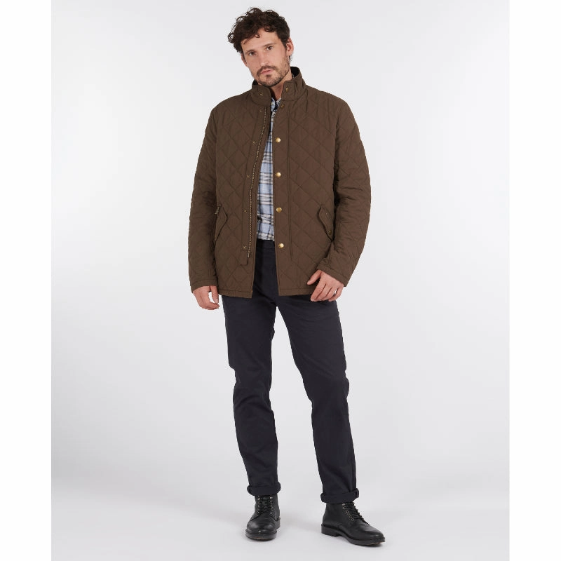 Barbour Shoveler Mens Quilted Jacket - Dark Olive Hot Pick Sale