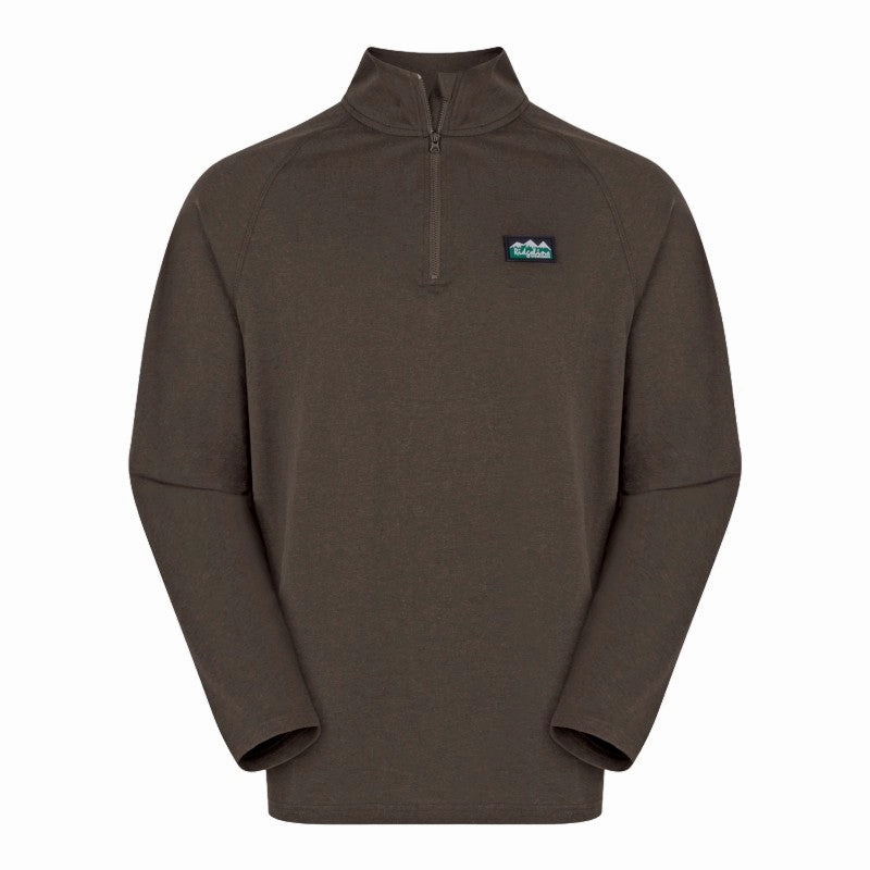 Ridgeline Baseline 1/4 Zip Pull On Mens Top - Light Bark Marl Steal the Deal Now Price Drop Frenzy