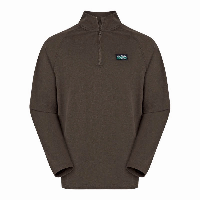 Save More Now Ridgeline Baseline 1/4 Zip Pull On Mens Top - Light Bark Marl