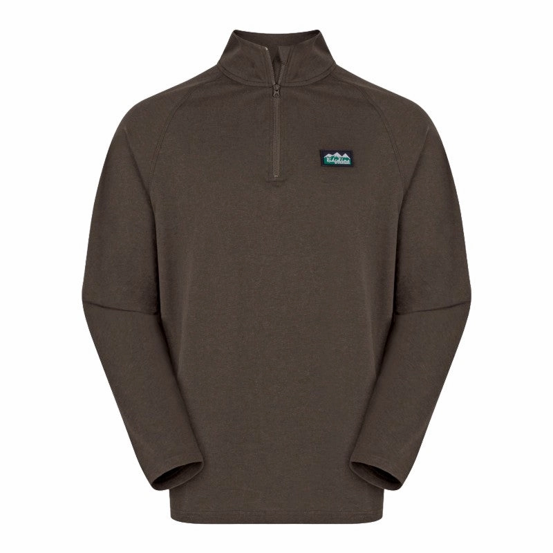 Ridgeline Baseline 1/4 Zip Pull On Mens Top - Light Bark Marl Special Deal Frenzy Instant Discount