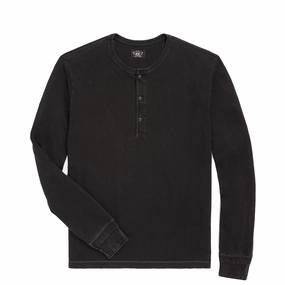Rrl By Ralph Lauren Indigo Jersey Henley Shirt Sulphur Black Best Seller Discount