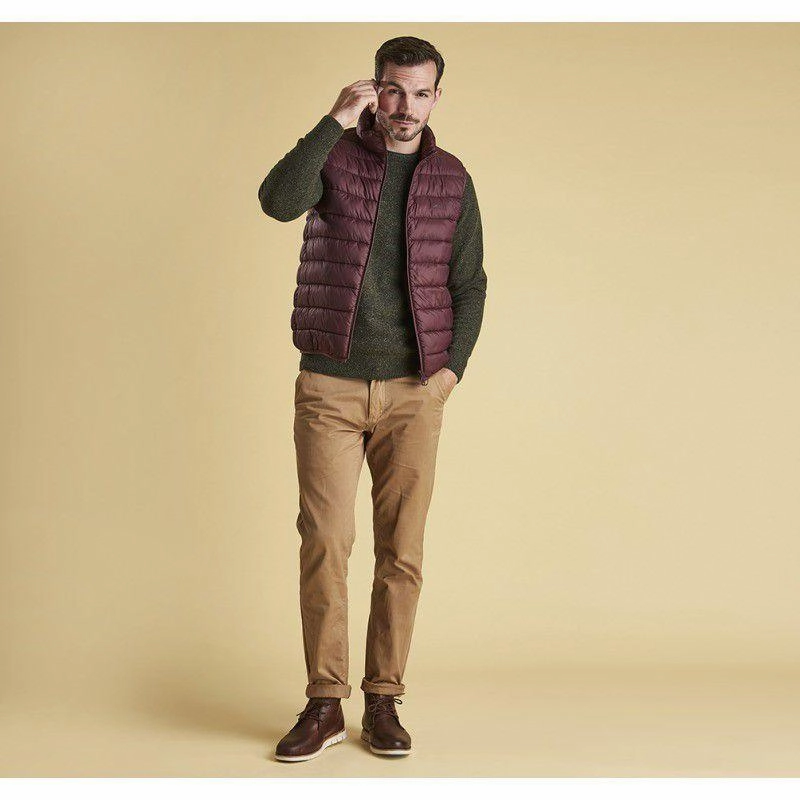 Barbour Essential Tisbury Mens Lambswool Crew Neck Jumper - Dark Seaweed Instant Discount