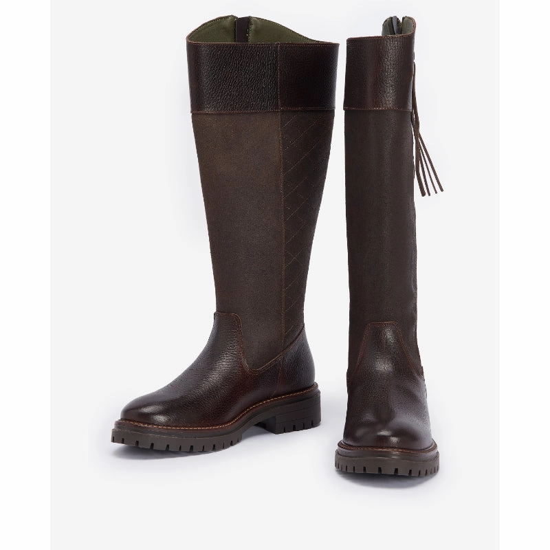 Trending Now Discount Barbour Ingrid Tall Ladies Boot - Dark Brown