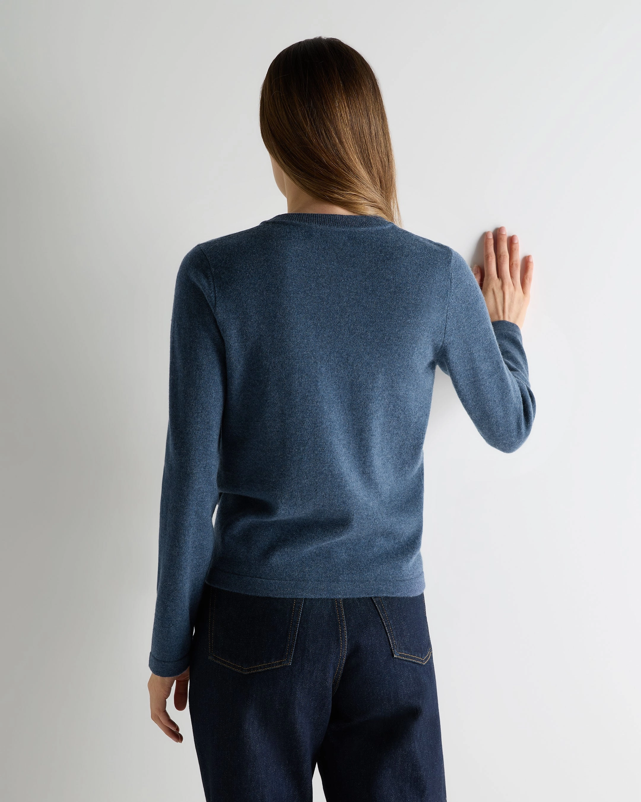 Women'S Hallie Round Neck Cashmere Jumper Light Denim Blue Clearance Sale Best Deal Today