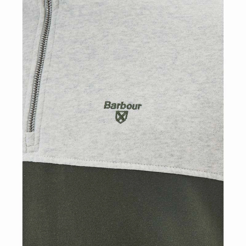 Shop Hot Deals Barbour Bromfield Half Zip Mens Sweatshirt - Ecru Marl