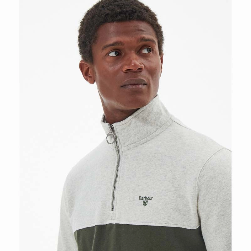 Today Only Savings Barbour Bromfield Half Zip Mens Sweatshirt - Ecru Marl