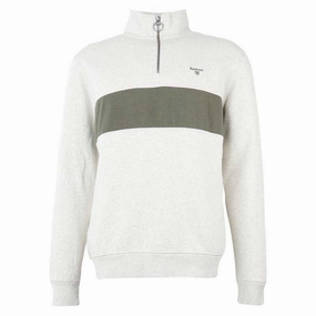 Limited Edition Offer Hot Deal Alert Barbour Bromfield Half Zip Mens Sweatshirt - Ecru Marl