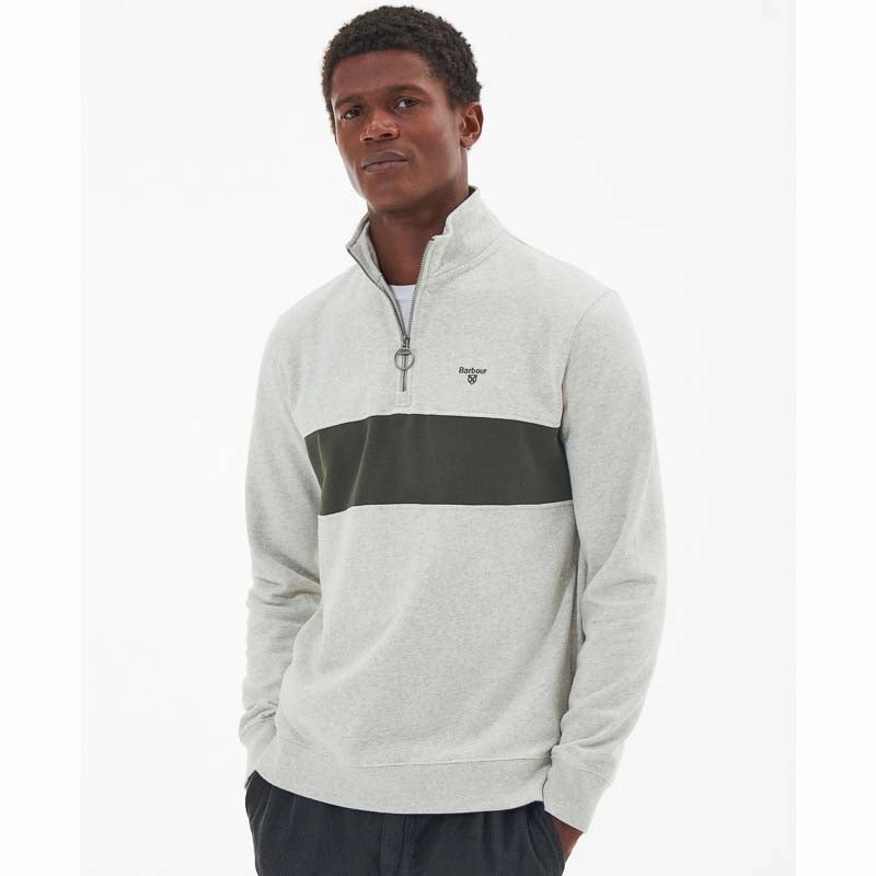 Barbour Bromfield Half Zip Mens Sweatshirt - Ecru Marl Dont Miss This Deal Clearance Savings Now