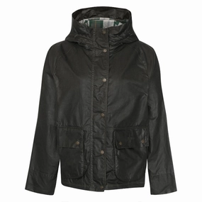 Barbour Hollies Ladies Wax Jacket - Archive Olive/Ancient Tartan Today Only Special
