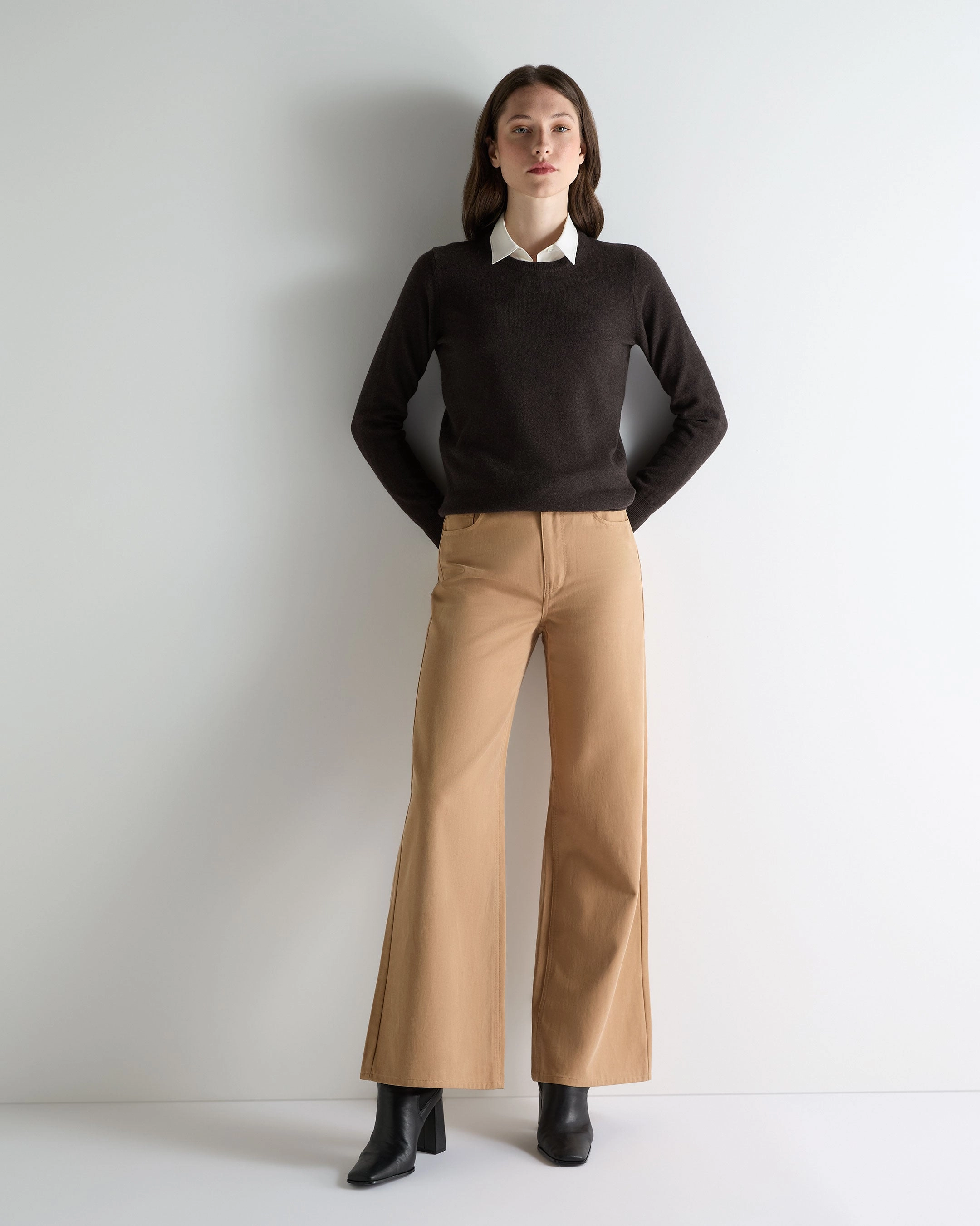 Women'S Evie Classic Round Neck Cashmere Jumper Chocolate Brown Flash Sale Alert Now