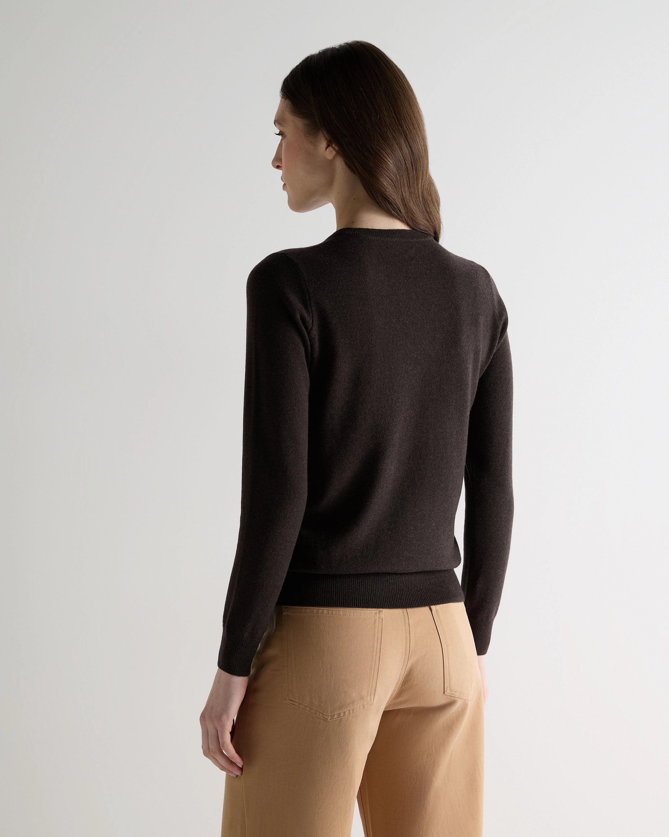 Daily Special Offer Women'S Evie Classic Round Neck Cashmere Jumper Chocolate Brown