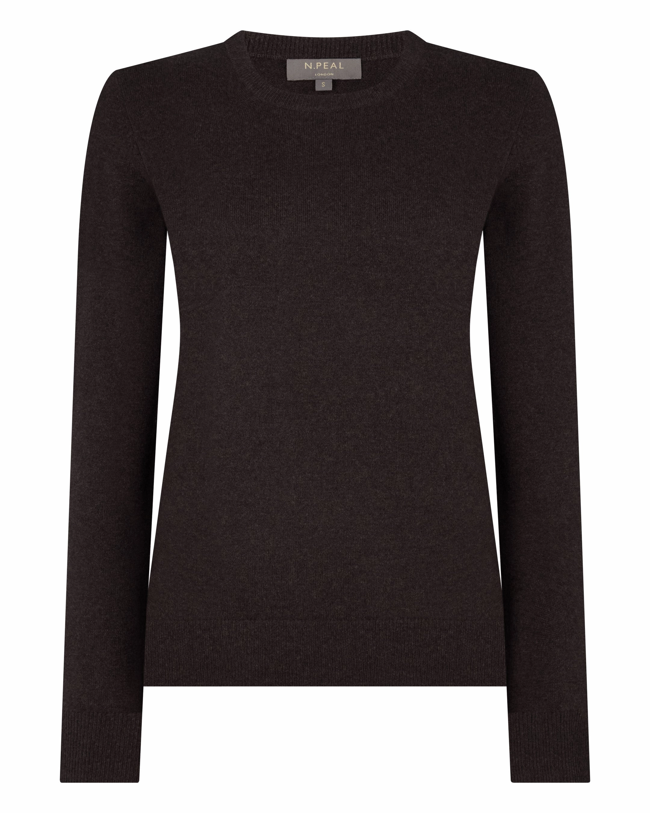 Women'S Evie Classic Round Neck Cashmere Jumper Chocolate Brown Hot Price Drop