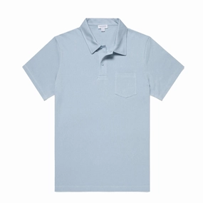 Hot Sale Frenzy Deal of the Day Sunspel Riviera Polo Shirt Blue Mist