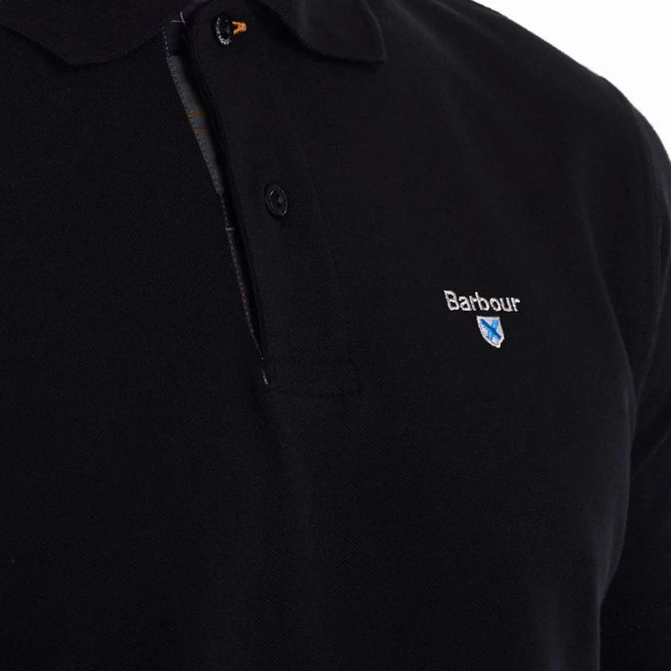 Barbour Tartan Cotton Pique Polo Shirt Black Grab Save Today Grab It Before Gone
