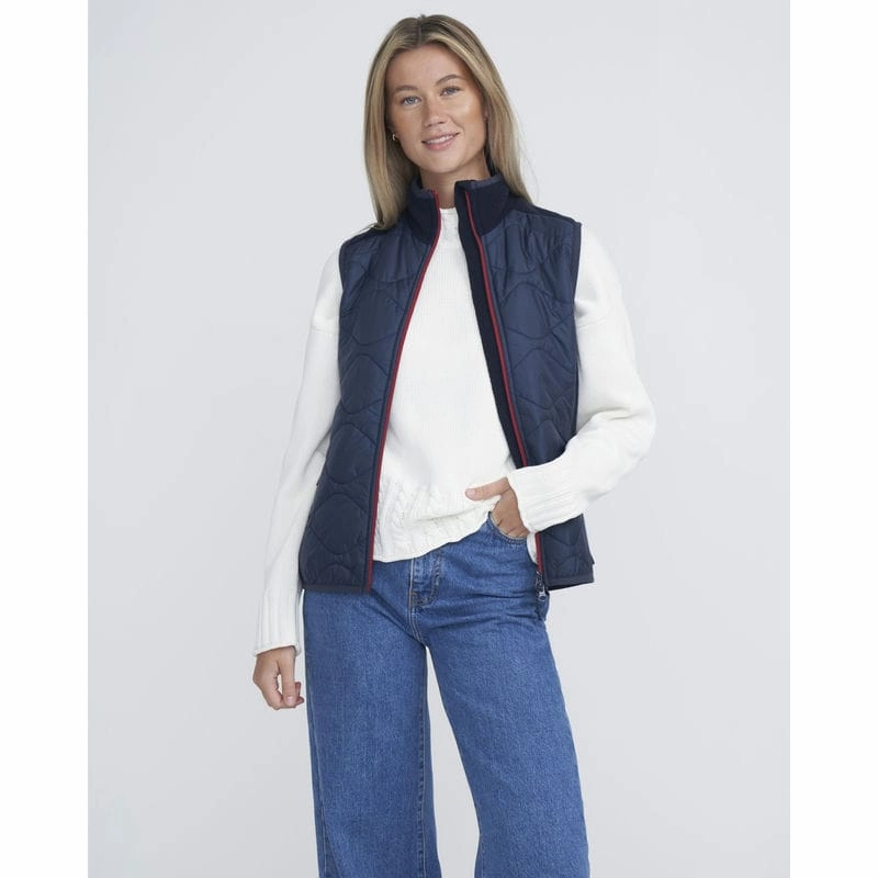Hot Pick of the Day Shop Now Save Holebrook Rakel Windproof Ladies Gilet - Navy/Raspberry