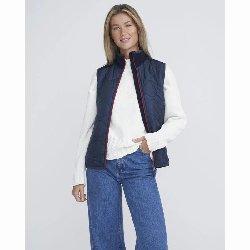 Holebrook Rakel Windproof Ladies Gilet - Navy/Raspberry Clearance Steal Today
