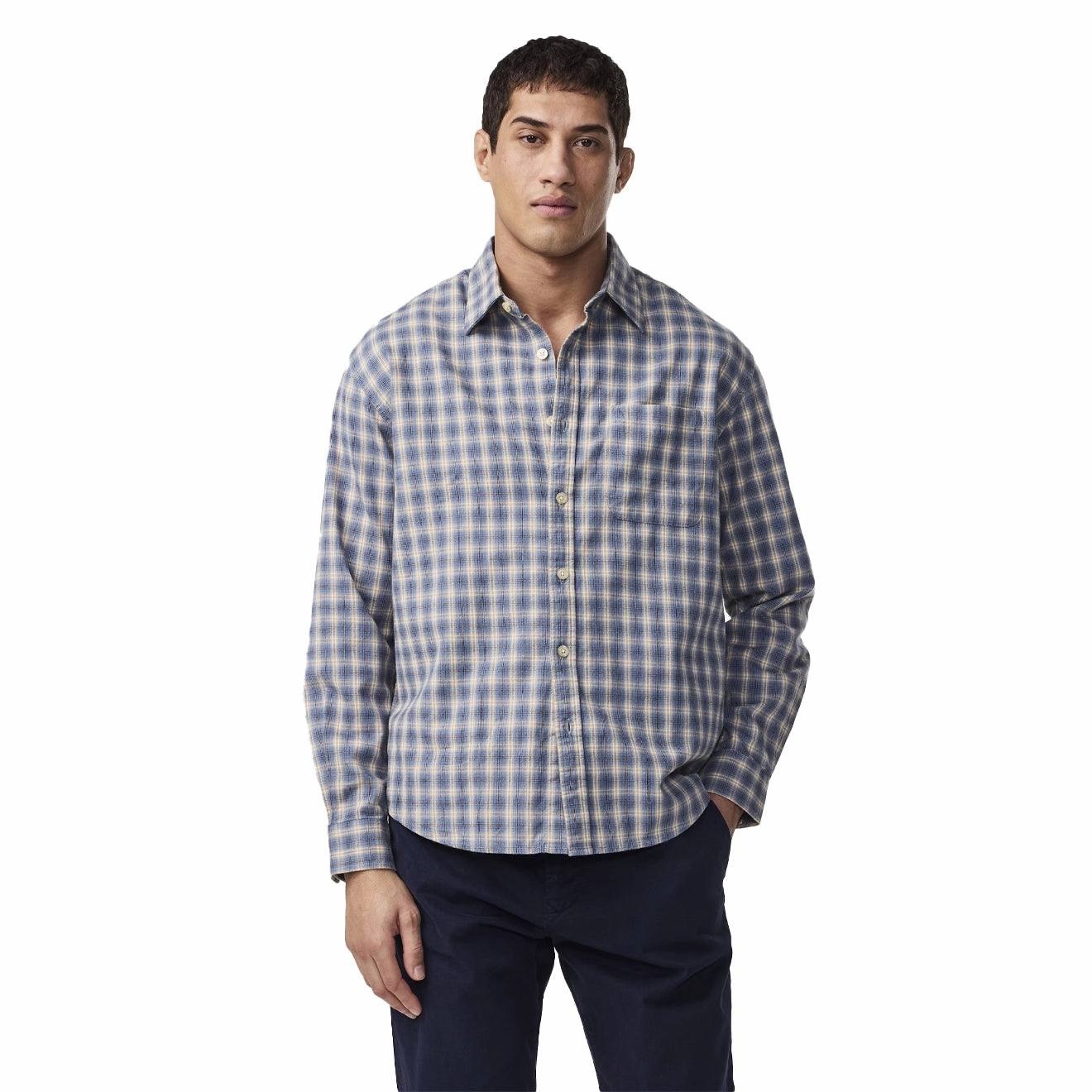 Exclusive Online Offer Nn07 Deon Flannel Shirt Blue Check