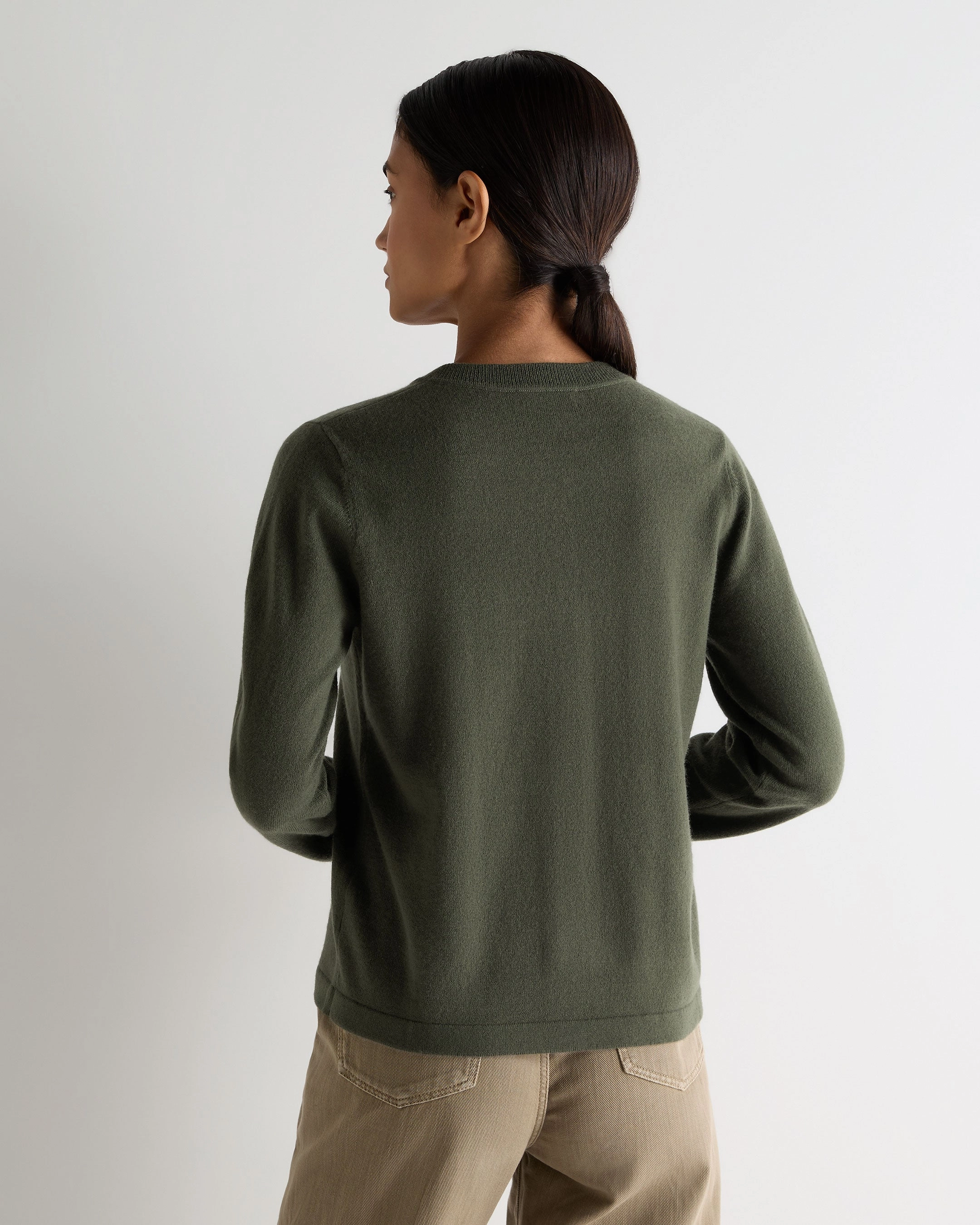 Shop the Savings Deal Frenzy Today Women'S Hallie Round Neck Cashmere Cardigan Army Green