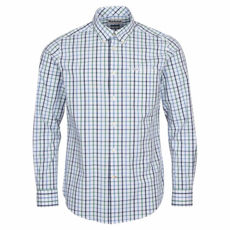Barbour Eldon Tailored Fit Mens Shirt - Green Flash Discount Today
