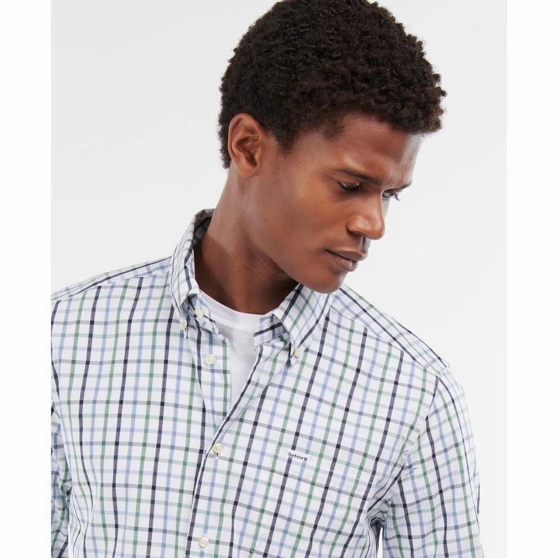 Barbour Eldon Tailored Fit Mens Shirt - Green Special Deal Frenzy Trending Hot Deal