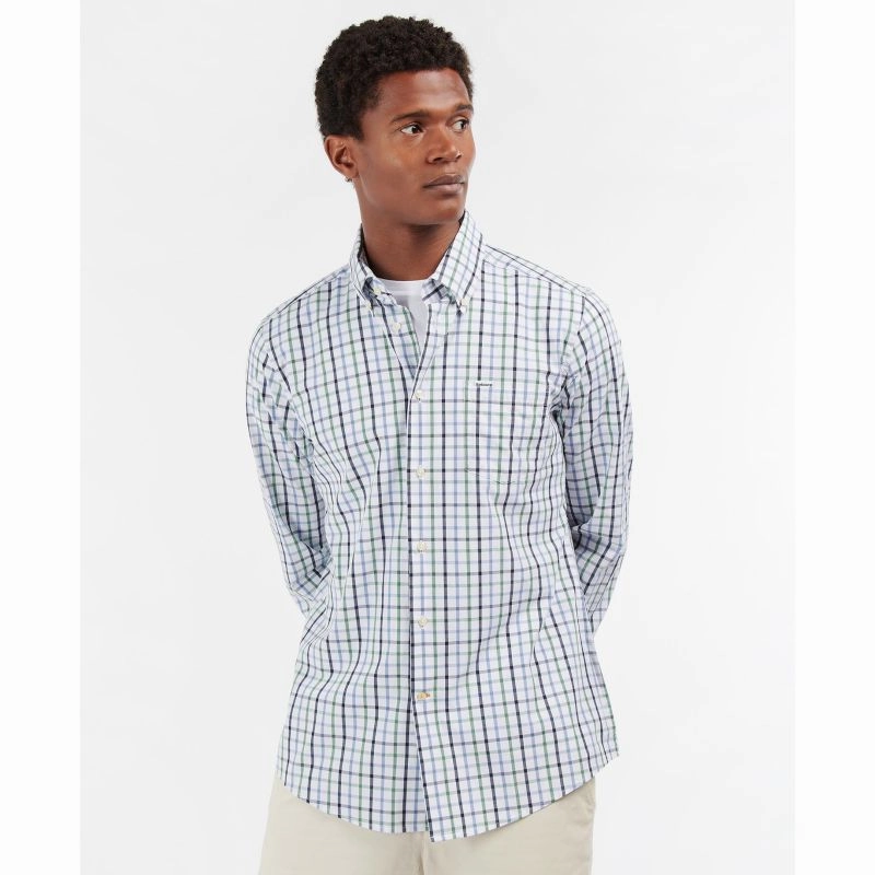 Dont Miss Big Savings Barbour Eldon Tailored Fit Mens Shirt - Green
