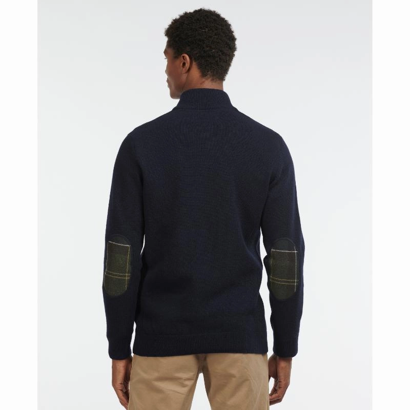 Special Deals Online Barbour Holden Half Zip Lambswool Knit Mens Jumper - Navy