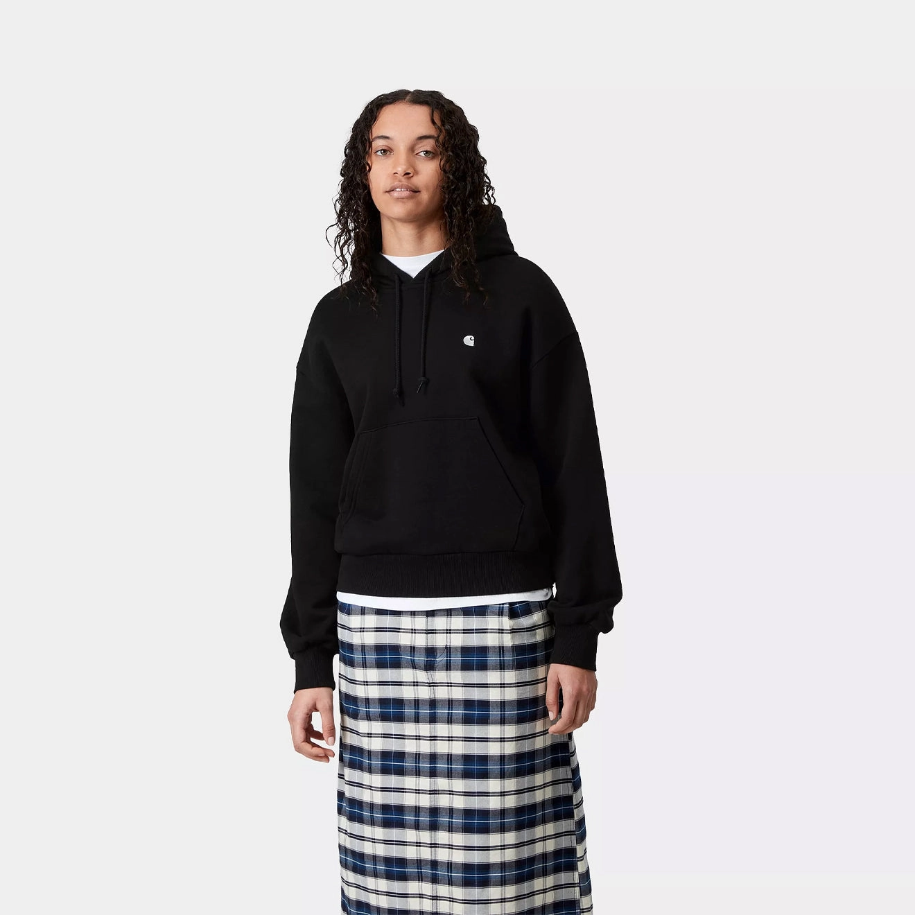 Instant Savings Inside Carhartt Wip Womens Hooded Casey Sweatshirt Black / Silver