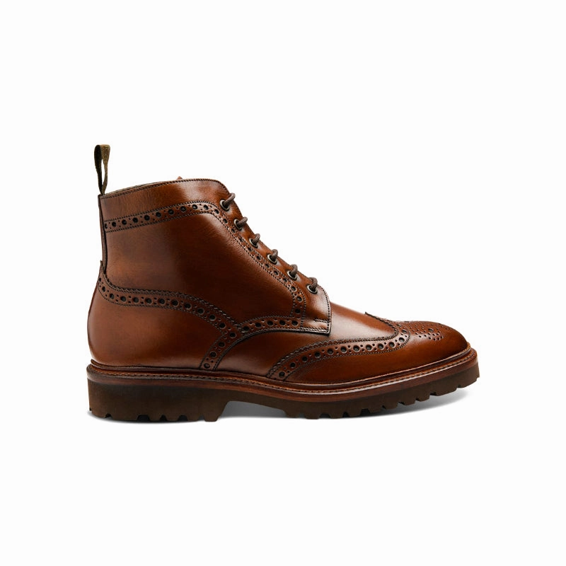 Hot Deals Today Steal the Deal Now Loake Pegasus Wide Fit Mens Leather Brogue Boot - Cedar