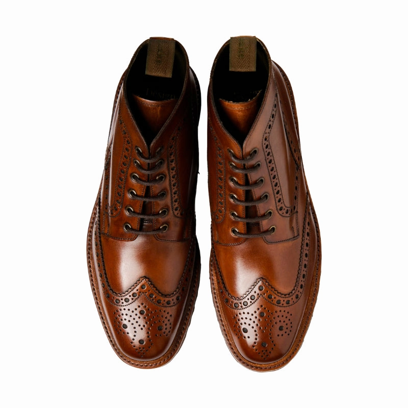 Loake Pegasus Wide Fit Mens Leather Brogue Boot - Cedar Best Deal Online Exclusive Online Deal