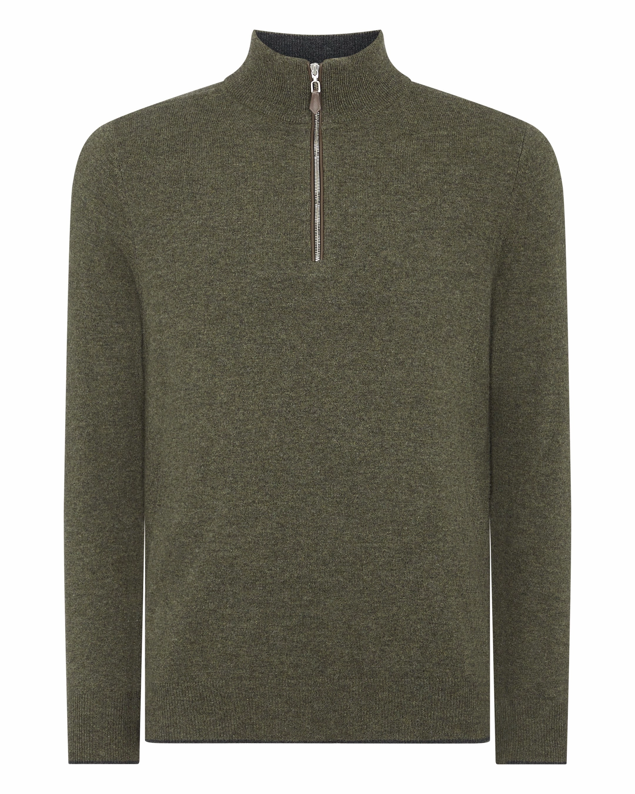 Men'S Carnaby Half Zip Cashmere Jumper Moss Green Trendy Picks Today