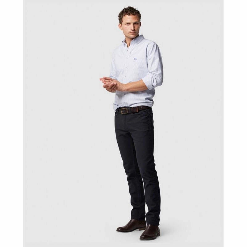 Rodd & Gunn Gunn Oxford Stripe Mens Sports Fit Shirt - Royal Todays Special Picks Steal the Deal Now