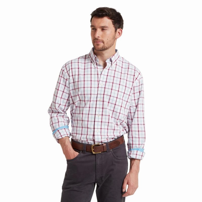 Price Drop Alert Schoffel Brancaster Classic Mens Shirt - Mountain Blue Check