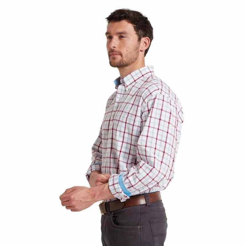 Big Sale Today Schoffel Brancaster Classic Mens Shirt - Mountain Blue Check