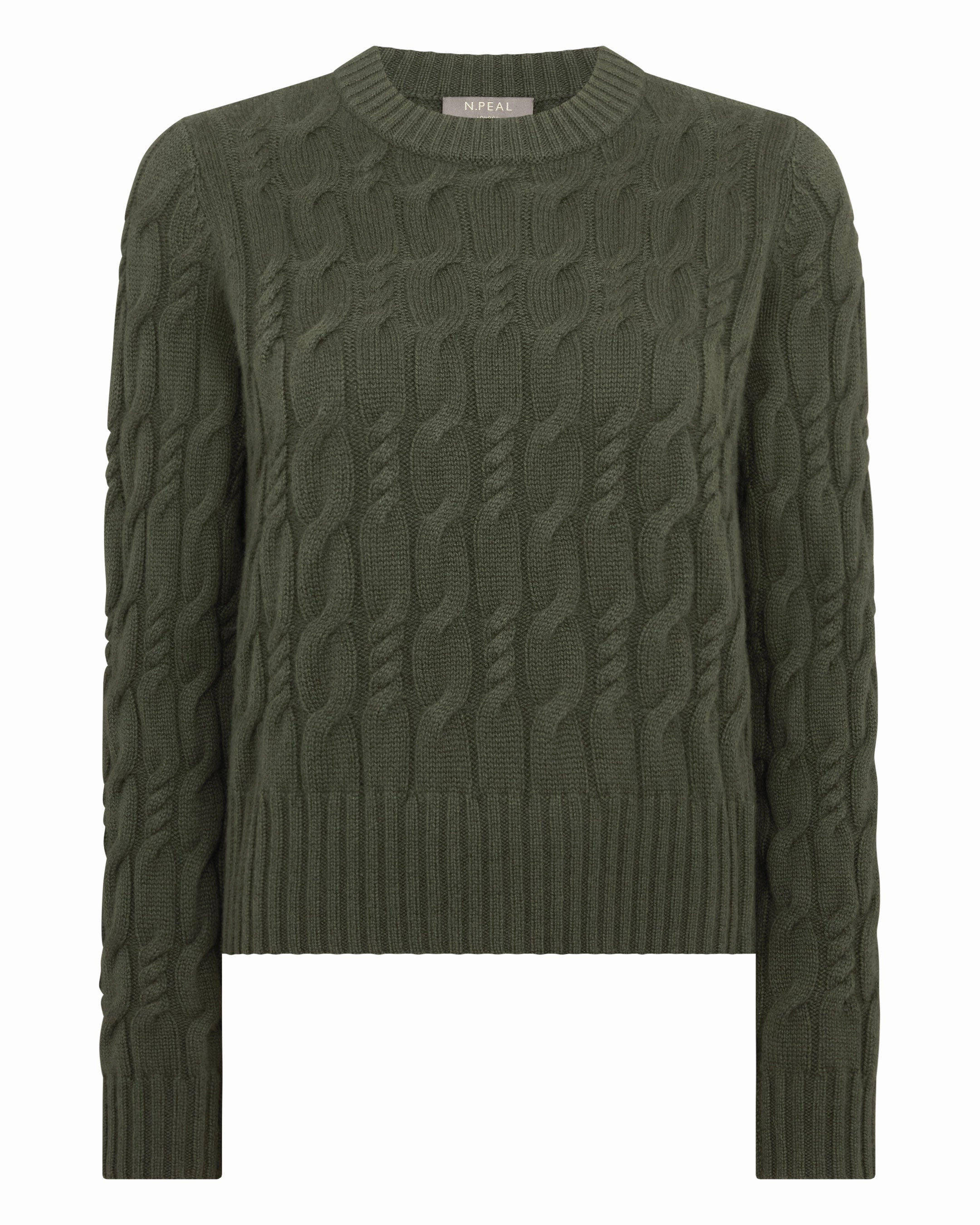 Sale Ending Soon Instant Deal Today Women'S Cable Cashmere Jumper Army Green