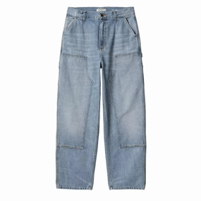 Deal of the Day Carhartt Wip Womens Brandon Double Knee Pant Blue Burst Washed