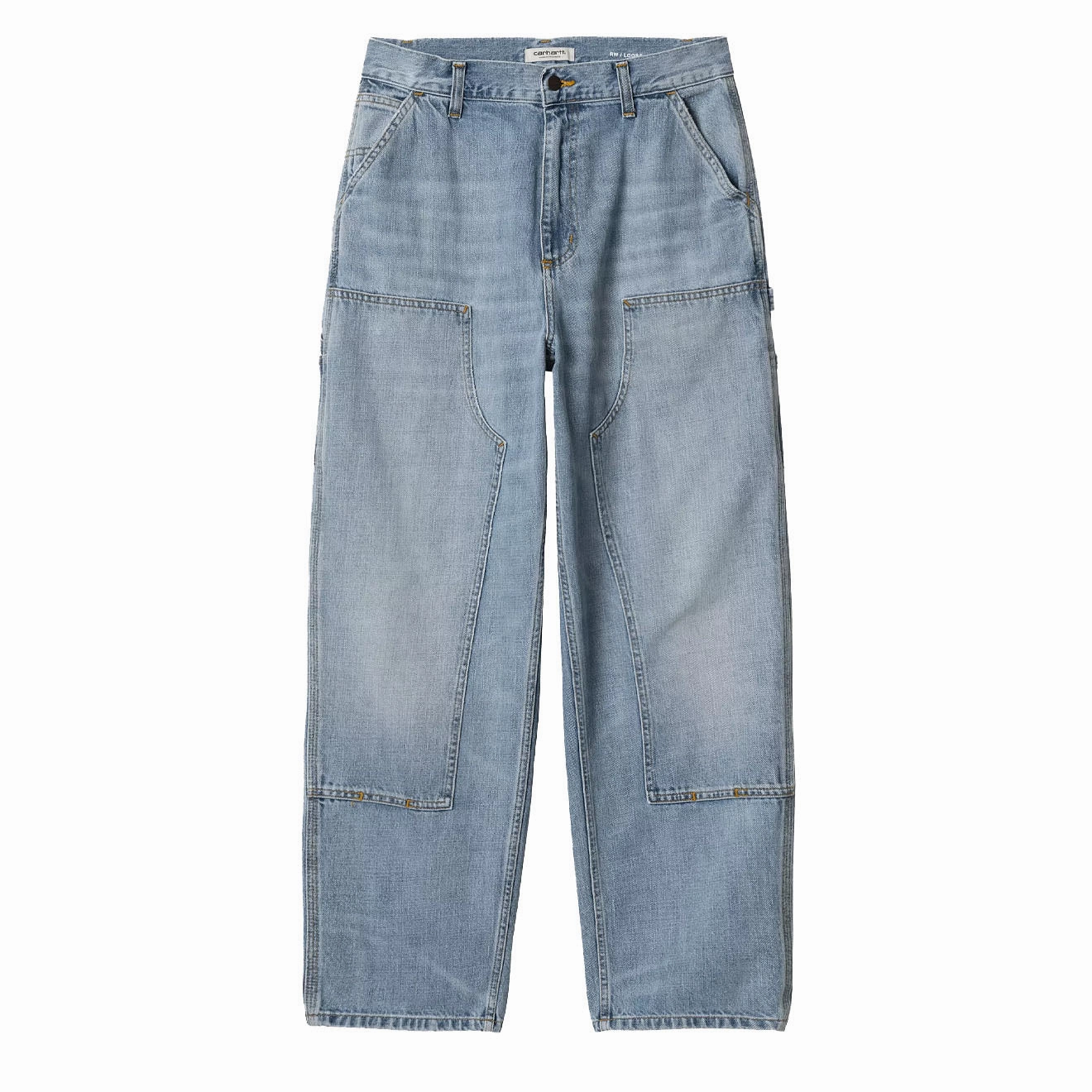 Deal of the Day Carhartt Wip Womens Brandon Double Knee Pant Blue Burst Washed