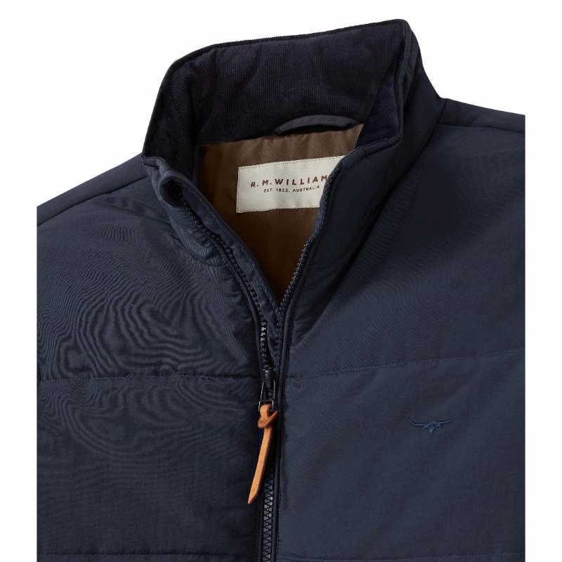 Grab It Before Gone Steal the Deal Now R.M.Williams Padstow Puffer Mens Jacket - Navy