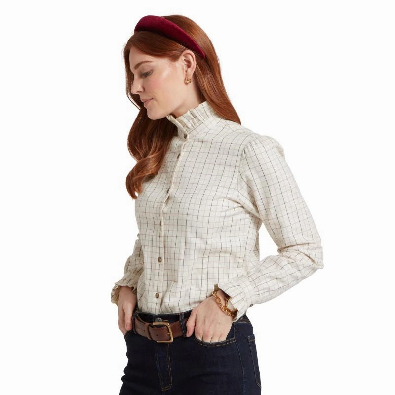 New Arrival Discount Today Only Offer Schoffel Sheringham Ladies Cotton Shirt - Cobblestone Tattersall