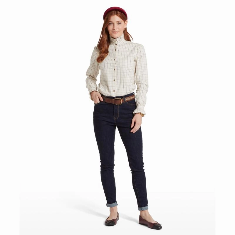 MustHave Deals Schoffel Sheringham Ladies Cotton Shirt - Cobblestone Tattersall