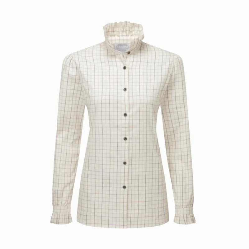Schoffel Sheringham Ladies Cotton Shirt - Cobblestone Tattersall Hot Savings Alert