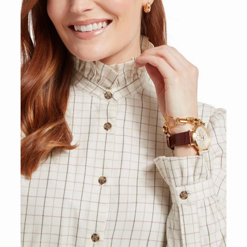 Schoffel Sheringham Ladies Cotton Shirt - Cobblestone Tattersall Mega Sale Now Gift Sale Event