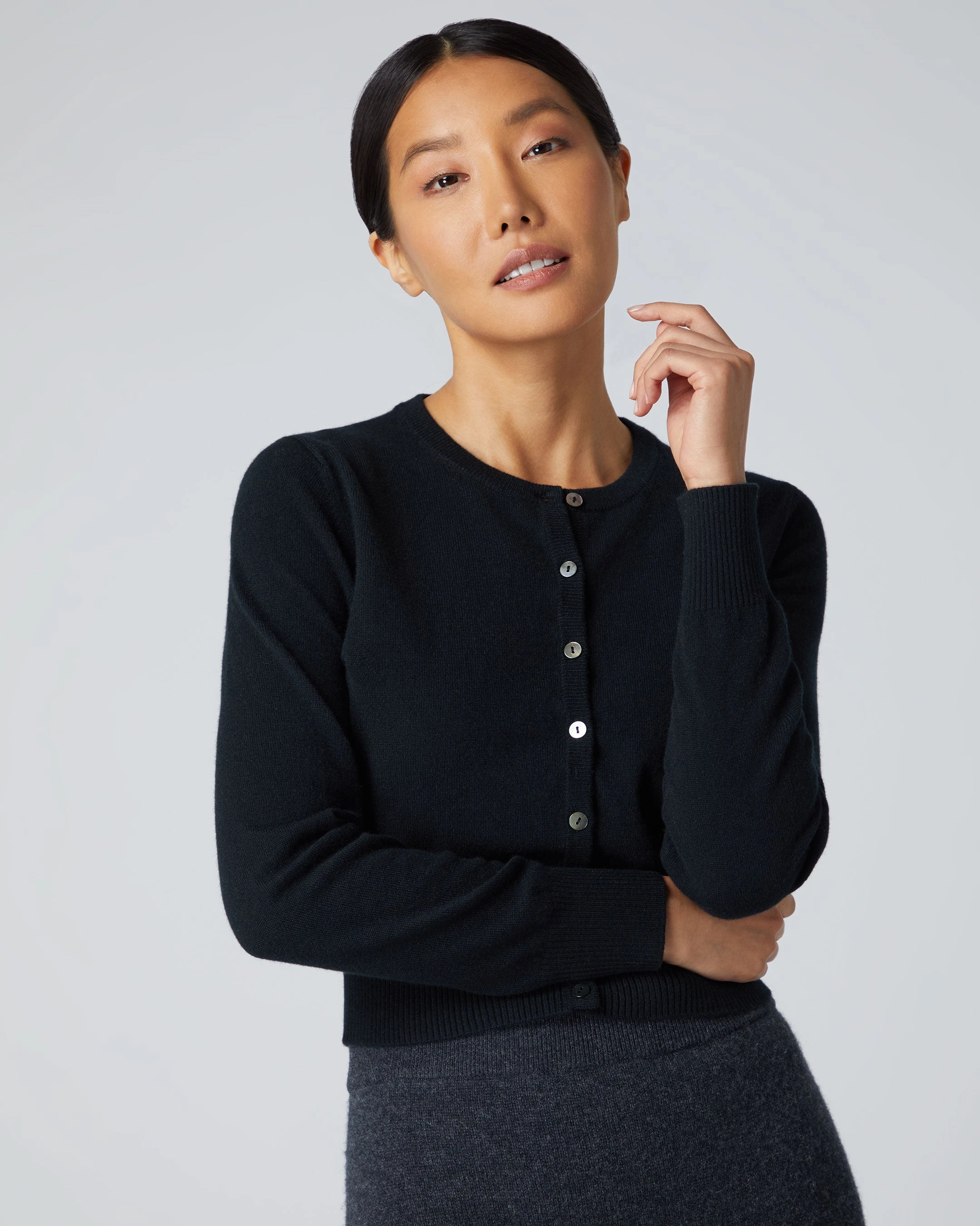 Women'S Ivy Cropped Cashmere Cardigan Black Mega Sale Now