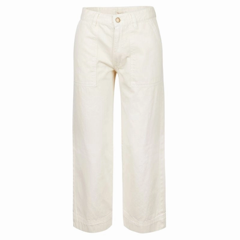 Flash Deal Today Limited Stock Alert Barbour Southport Ladies Cropped Jean - Ecru