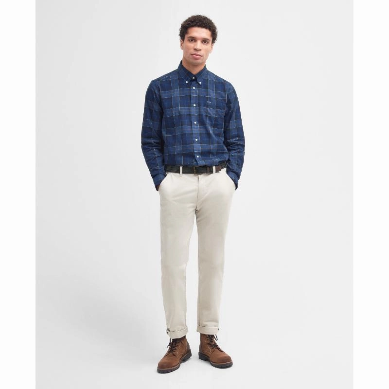 Hot Pick Deal Barbour Wetheram Tailored Tartan Mens Shirt - Midnight Tartan