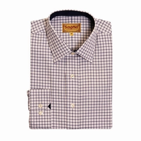Schoffel Cambridge Mens Classic Fit Cotton Check Shirt - Dark Navy Mega Discount Today