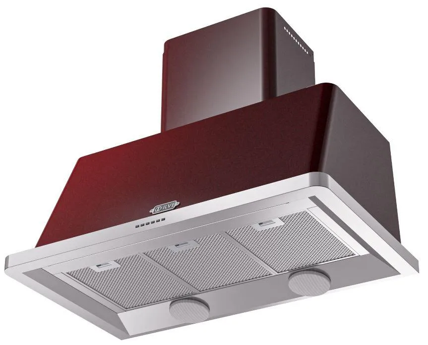 Ilve UAM100BU Majestic 40 Inch Burgundy Wall Mount Range Hood