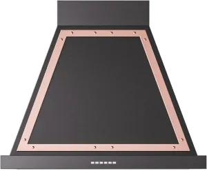 Ilve UANB30BKP Ilve Uanb30Bkp Nostalgie 30" Hood In Glossy Black With Copper Trim