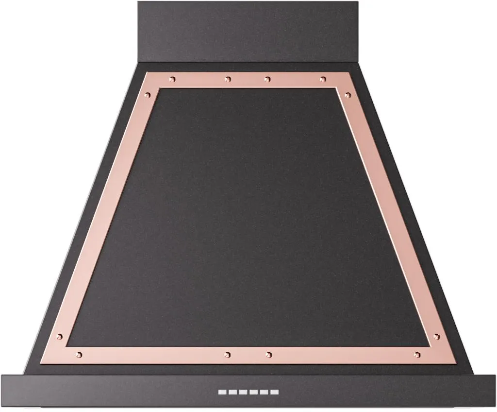 Ilve UANB30BKP Ilve Uanb30Bkp Nostalgie 30" Hood In Glossy Black With Copper Trim