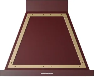 Ilve UANB30BUG Ilve Uanb30Bug Nostalgie 30" Hood In Burgundy With Brass Trim