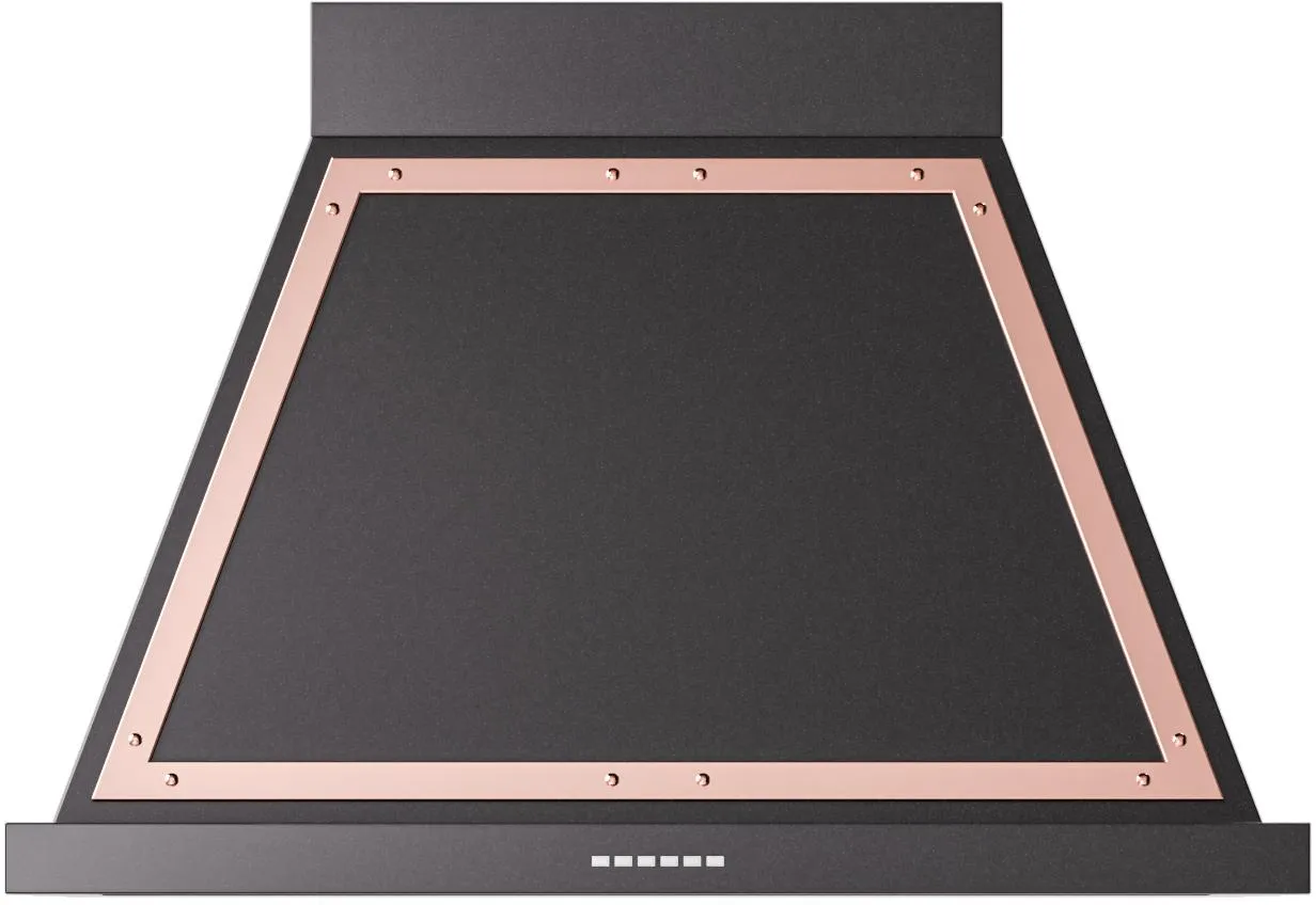 Ilve UANB36BKP Ilve Uanb36Bkp Nostalgie 36" Hood In Glossy Black With Copper Trim
